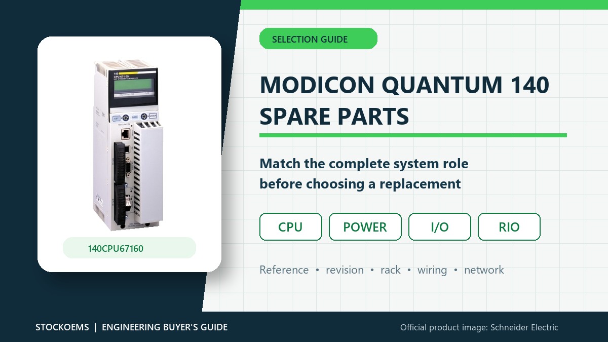 Schneider Modicon Quantum 140 spare parts selection guide poster