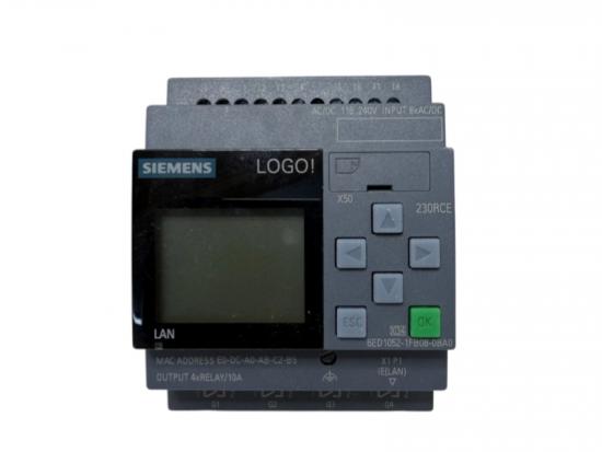 Siemens 6ED1052-1FB08-0BA0 LOGO! controller with display and relay outputs