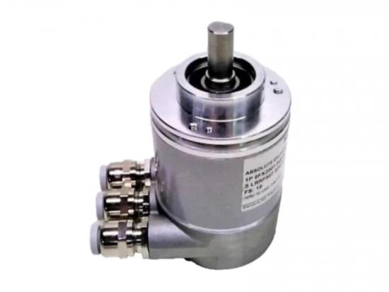 Siemens 6FX2001-5QN13 16-bit clamp-flange encoder with radial M12 connector