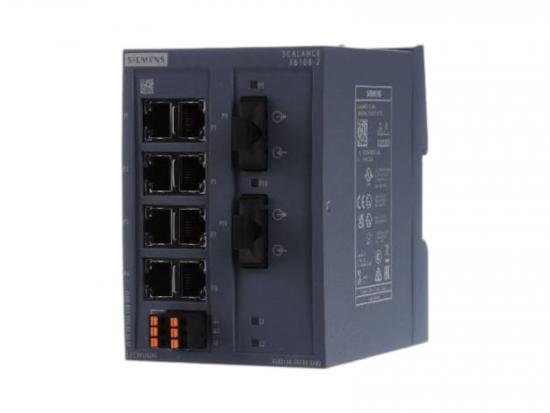 Siemens 6GK5108-2BD00-2AB2 8-port RJ45 and 2-port multimode SC network switch