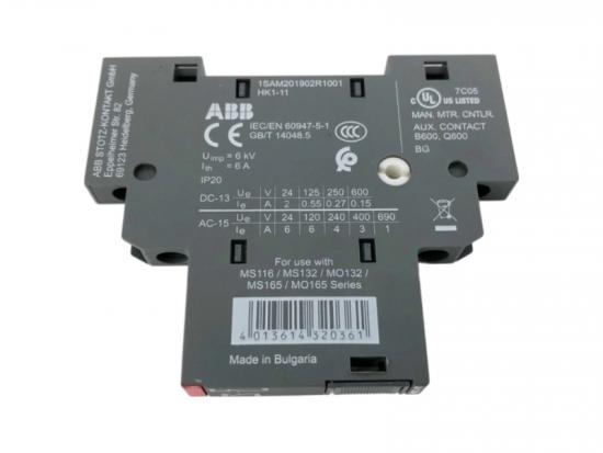 ABB 1SAM201902R1001 Side-Mounted 1NO+1NC Motor Starter Auxiliary Contact
