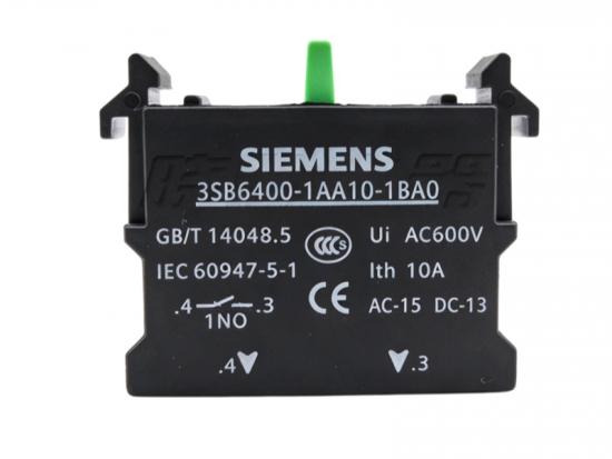 Siemens 3SB6400-1AA10-1BA0 one NO contact block with screw terminals