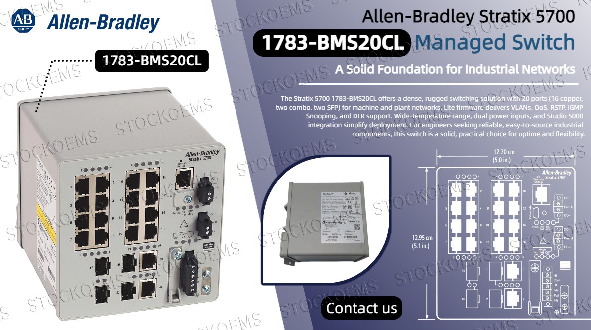 Allen‑Bradley Stratix 5700 1783‑BMS20CL Managed Switch – A Solid Foundation for Industrial Networks